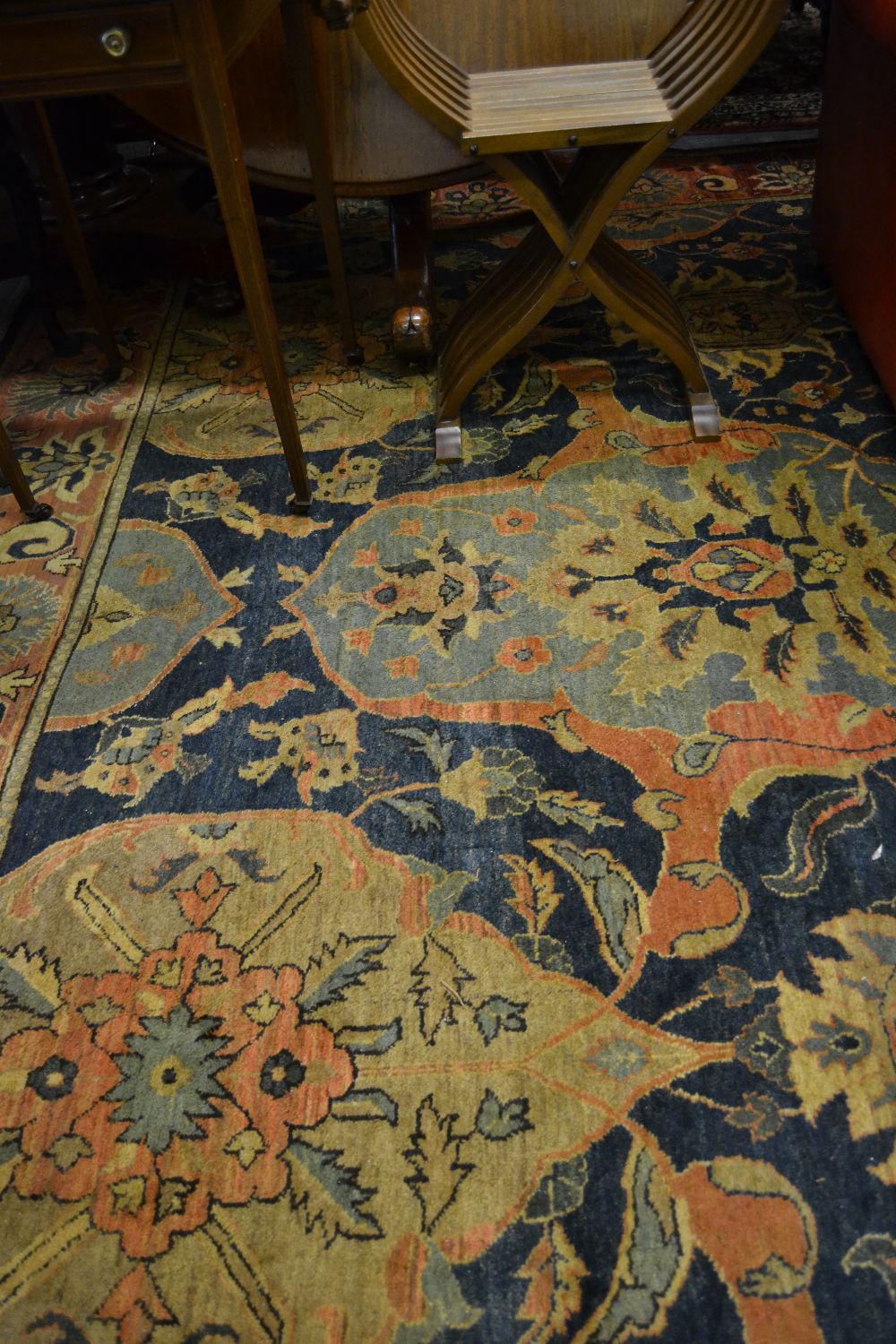 Agra carpet of all-over floral design on burgundy ground with multiple borders, 119ins x 167ins - Image 3 of 6