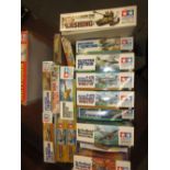 Quantity of various Tamiya scale models