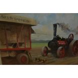 John Scarland, watercolour, steam traction engine, signed and dated '89, 7ins x 11ins, framed