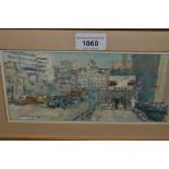 Robert Hay, group of three small oils, street scenes and a river scene, signed
