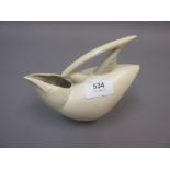 Anthony Theakston, stoneware jug in the form of a sparrow (beak chipped)