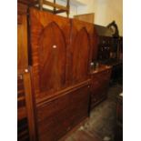 Victorian mahogany linen press (cornice and feet lacking)