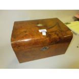 Victorian figured walnut mother of pearl and abalone inlaid dressing case, the hinged dome top