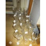 Group of twenty various antique pedestal drinking glasses