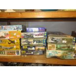 Quantity of various scale models including: Hasegawa, Heller and italeri