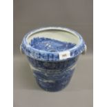 Cauldon blue and white transfer printed water pail
