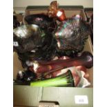 Box containing a quantity of miscellaneous carnival glass All pieces are in good condition, no chips