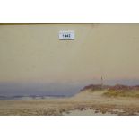 F.J. Widgery, signed watercolour, extensive coastal landscape, 11ins x 17.5ins