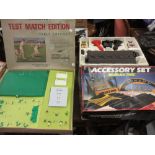 Scalextric motor racing set together with a boxed Subbuteo Test Match Edition table cricket set
