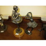 Anne Davidson, a bronzed composition figure of a ballet dancer, together with another similar,