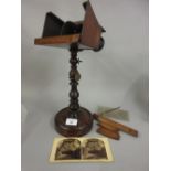 19th Century walnut cased stereoscopic viewer (at fault)