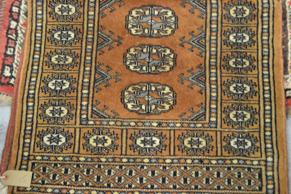 Persian style carpet having lines of gols with multiple borders and two smaller similar machine - Image 2 of 3