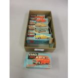 Group of six boxed Corgi die-cast metal model vehicles, No's 151201M, 203M, 208M, 211M, and 4015M (