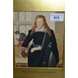 George Perfect Harding, watercolour, portrait of Wriothesley, 3rd Earl of Southampton, signed G.P.