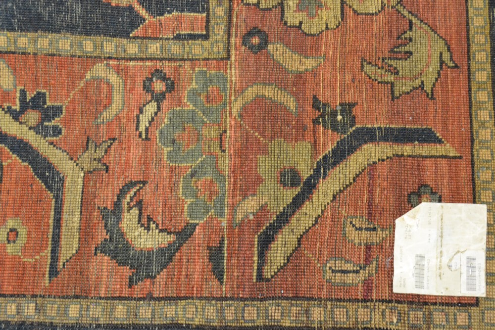 Agra carpet of all-over floral design on burgundy ground with multiple borders, 119ins x 167ins - Image 6 of 6