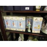 Set of fourteen Royal Worcester figures, boys and girls ' Days of the Week ' with original boxes