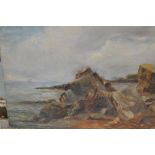 Box containing fourteen unframed oils, landscape, coastal and other scenes
