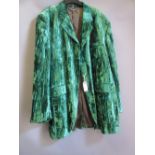 Tom Gilbey of London, green crushed velvet jacket, bearing labels This is a man's jacket. We would