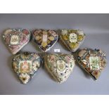 Group of six World War I sweetheart pin cushions, bearing Regimental insignias