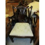 Set of ten (eight plus two) good quality reproduction mahogany dining chairs in Chippendale style