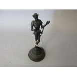 Russian black patinated iron figure of Don Quixote