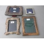 Two silver mounted photograph frames together with a square (800 mark) photograph frame (at