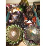 Box containing a quantity of miscellaneous carnival glass All in good condition