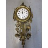 Reproduction gilt brass pendulum clock with a two train movement