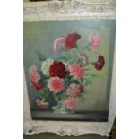Victor Hernandez, signed oil on canvas, carnations in an Art Deco vase, 20ins x 16ins