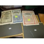 Extensive collection of 20th Century share certificates including Romanian and Mexican Additional