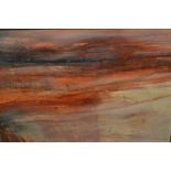 Donald Grant, signed oil on board, landscape at sunset, also inscribed on Australian Gallery label