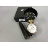Negretti and Zambra anemometer with brass and black Japanned finish in fitted case Seems to work