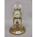 Early 20th Century brass Anniversary clock under glass dome