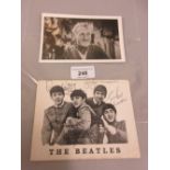 Official Beatle fan club photograph bearing hand written signatures together with a Wilfrid