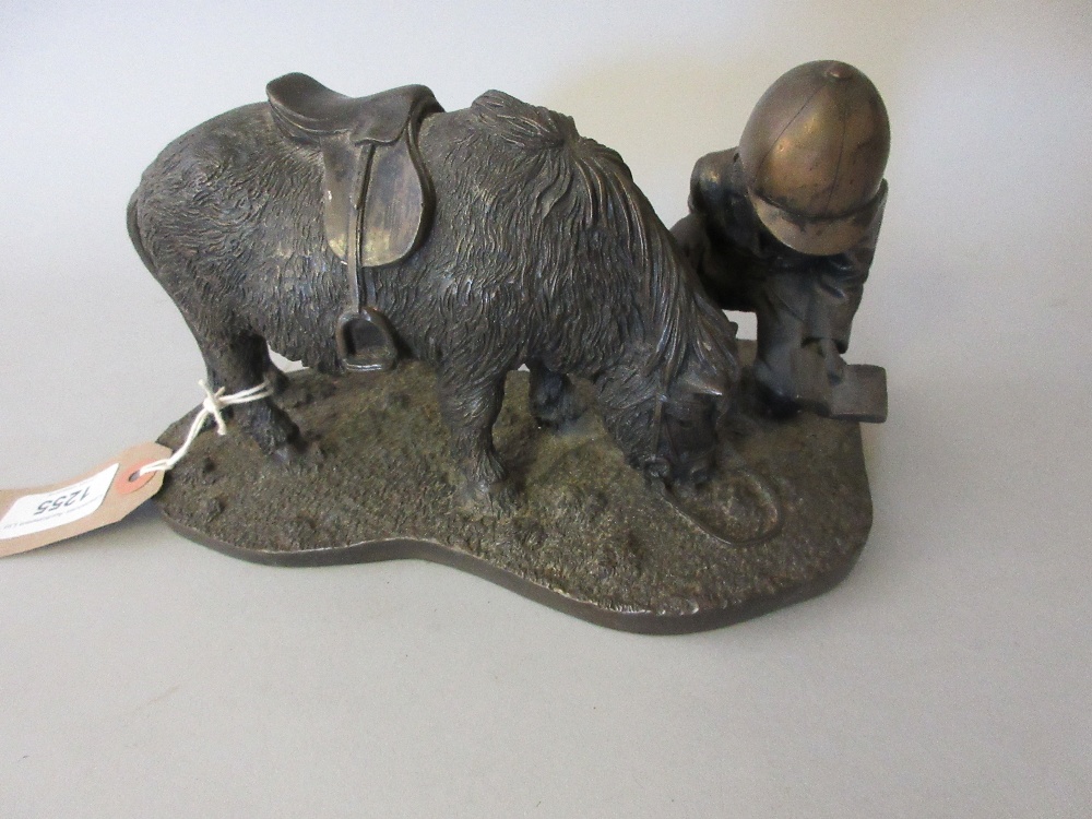 Lester Thomas, bronzed composition group of a child and pony, Limited Edition No. 57 of 500