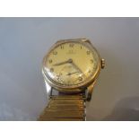 Gentlemans 1960's Omega 9ct gold cased wristwatch, the circular dial with Arabic numerals and