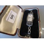Art Deco silver and marcasite cocktail wristwatch