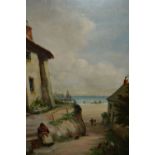 David W. Haddon, oil on canvas, a West Country fishing village, signed, 24ins x 18ins approximately,