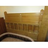 Light oak King sized double bedstead by Trevor Lawrence of Oxted