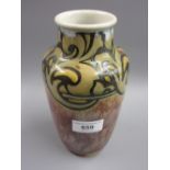 Mark V. Marshall for Doulton, a baluster form vase with brown and tan stylised floral design to