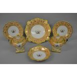 Early 19th Century Worcester Flight Barr and Barr dessert service, decorated with a central armorial