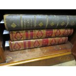 Two large part leather bound volumes with decorative gilt spines ' The Works of Shakespeare '