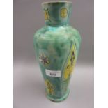 Della-Robbia, Arts and Crafts baluster form vase decorated with incised and painted stylised designs
