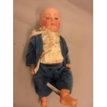 Paul Schmidt, German bisque headed doll with sleeping eyes, open mouth and four teeth, the head