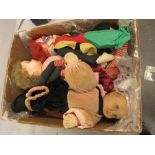 Quantity of composite and felt dolls