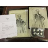Two black and white portrait prints of Admiral Sir Francis Austen (Jane Austen family), together