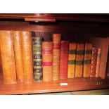 Quantity of miscellaneous leather bound books to include: three volumes ' History of England ',