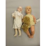 Armand Marseille, Flora Dora bisque headed doll with fixed eyes, open mouth and three teeth, 14ins