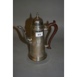 20th Century Birmingham silver coffee pot in 18th Century style of circular tapering form