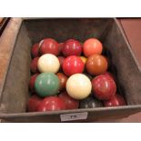 Set of early to mid 20th Century composite snooker and billiards balls